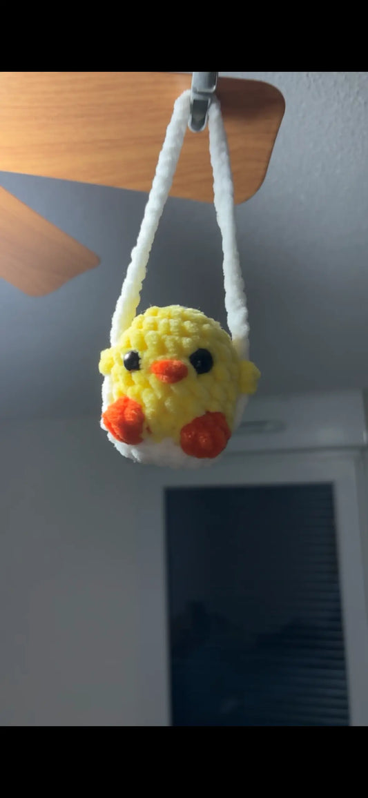 Pendentif rétroviseur poussin 🐤 Toine Crochet