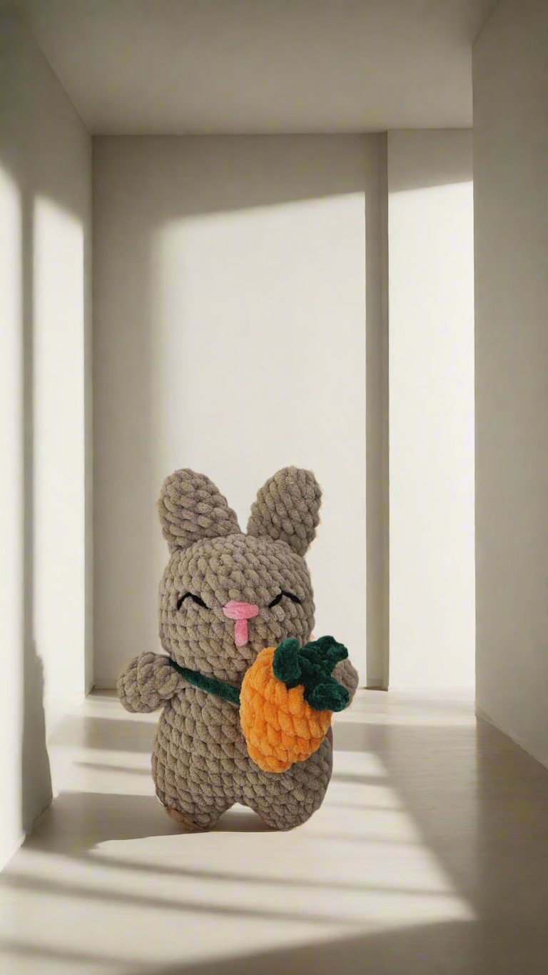 Petit lapin décoratif au crochet – Fait main avec amour 🐇